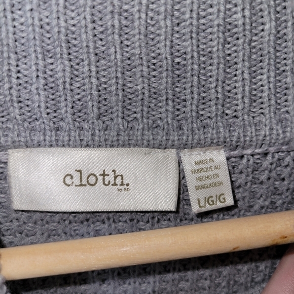 Cloth by RD cowl neck knit sweater tunic length grey large - Picture 7 of 8